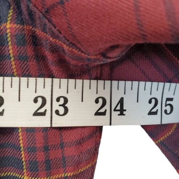 EDDIE BAUER Excavation Red Flannel Shirt Mens L Button Down - Picture 6 of 10